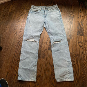 Men's Buffalo David Bitton Jeans Size 30 Light Wash Distressed